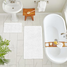 Load image into Gallery viewer, Rectangular 2 Piece Bath Rug Set, 15x23 + 24x36 inch, White
