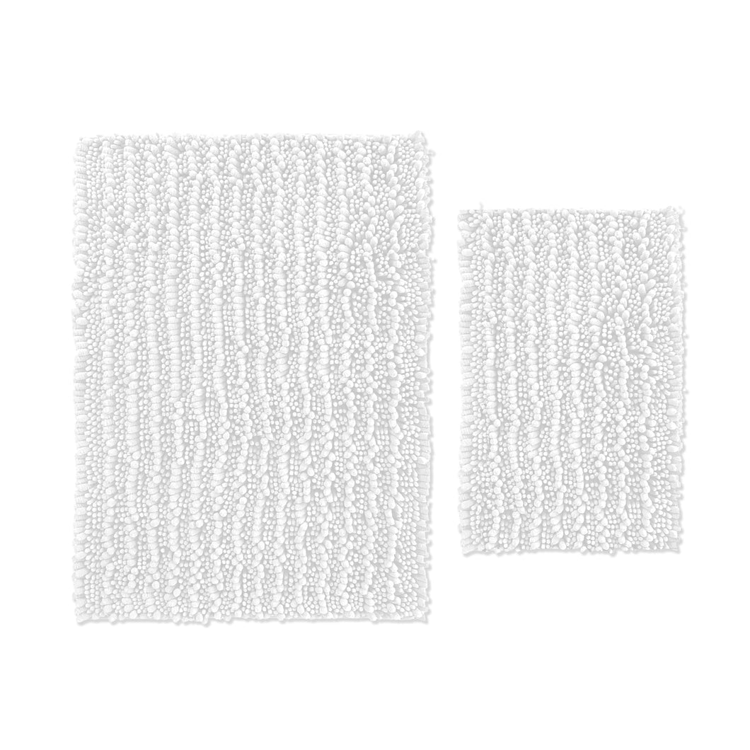 Rectangular 2 Piece Bath Rug Set, 15x23 + 24x36 inch, White