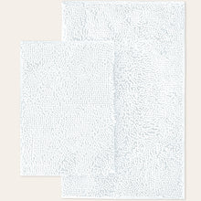 Load image into Gallery viewer, Microfiber 2-Piece Rectangular Mats Set, 20x30 &amp; 15x23 Inch, White
