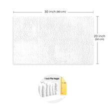 Load image into Gallery viewer, Microfiber Bathroom Rectangle Rug, 20x30 Inch, White
