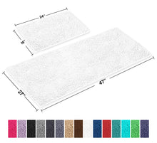 Load image into Gallery viewer, Chenille Microfiber 2-Piece Rectangular Mats Set, XL, White
