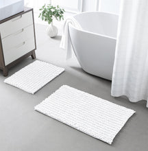 Load image into Gallery viewer, Rectangular 2 Piece Bath Rug Set | 20x30 + 15x23 inch | White
