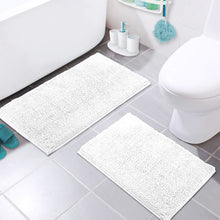 Load image into Gallery viewer, Microfiber 2-Piece Rectangular Mats Set, 20x30 &amp; 15x23 Inch, White
