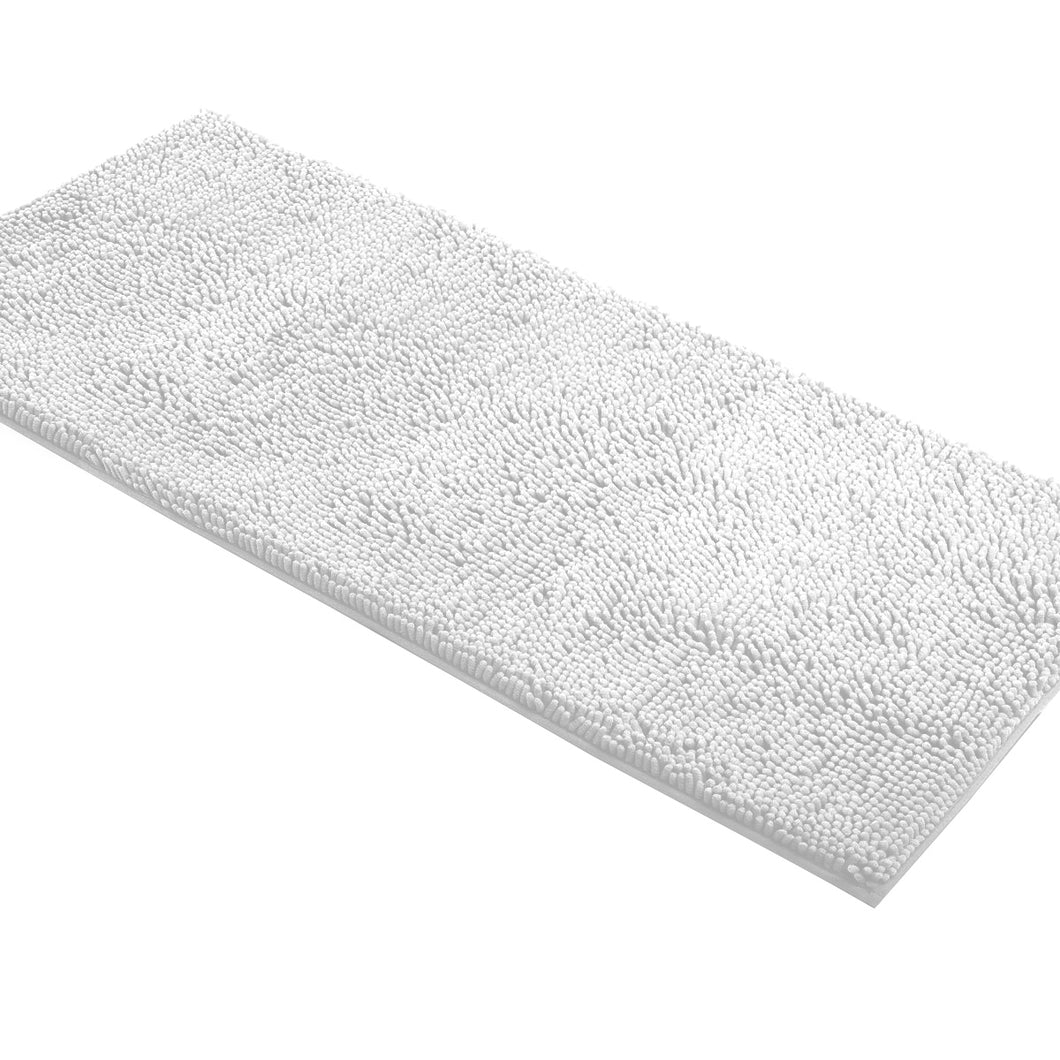 Runner Microfiber Bathroom Rug, 21x59 inch, White