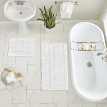 Load image into Gallery viewer, 2 Piece Rectangular Bath Rug Set, 15x23 + 24x36 inch, White
