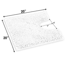 Load image into Gallery viewer, U-Shaped Toilet Bathroom Rug, 20x20, White
