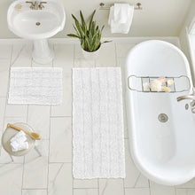 Load image into Gallery viewer, 2 Piece Rectangular Bath Rug Set, 15x23 + 27x47 inch, White
