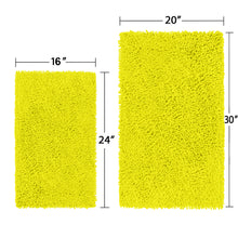 Load image into Gallery viewer, Microfiber 2-Piece Rectangular Mats Set, 20x30 &amp; 15x23 Inch, Lemon
