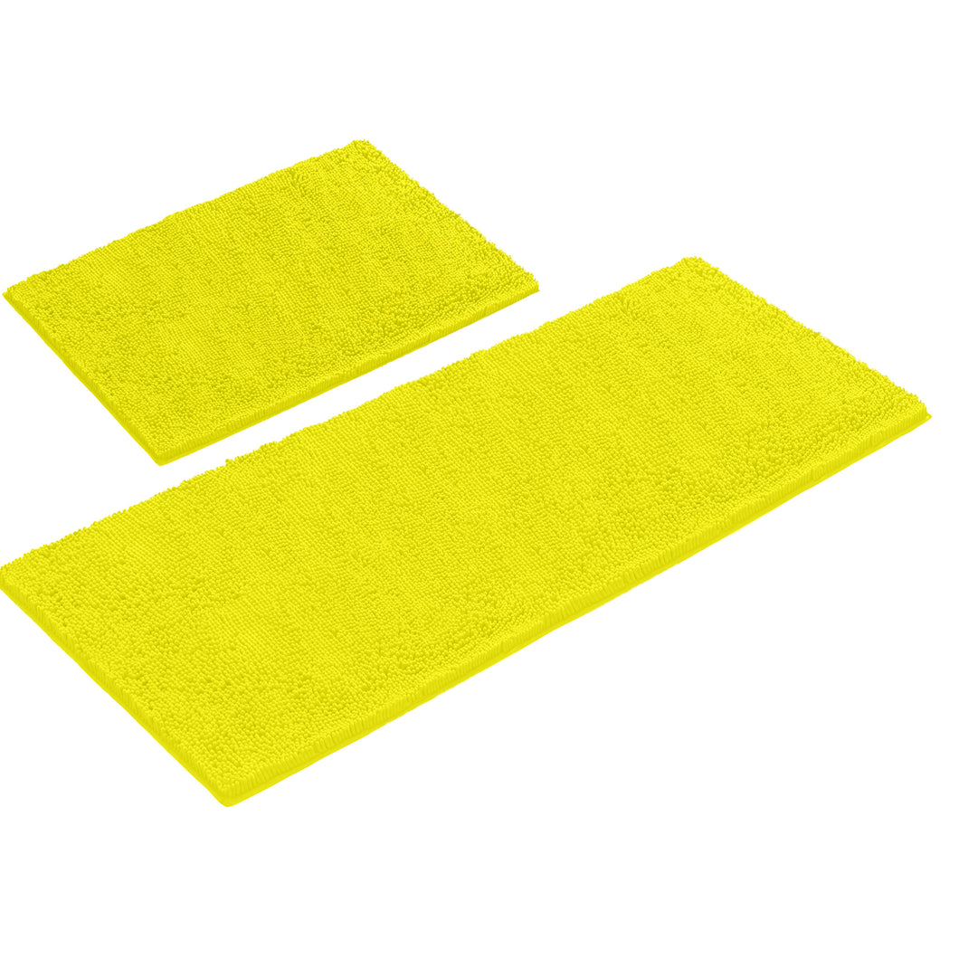 Chenille Microfiber 2-Piece Rectangular Mats Set, XL, Lemon