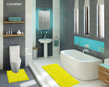 Load image into Gallery viewer, Luxury Microfiber 2-Piece Toilet &amp; Bath Mat Set, XL, Lemon
