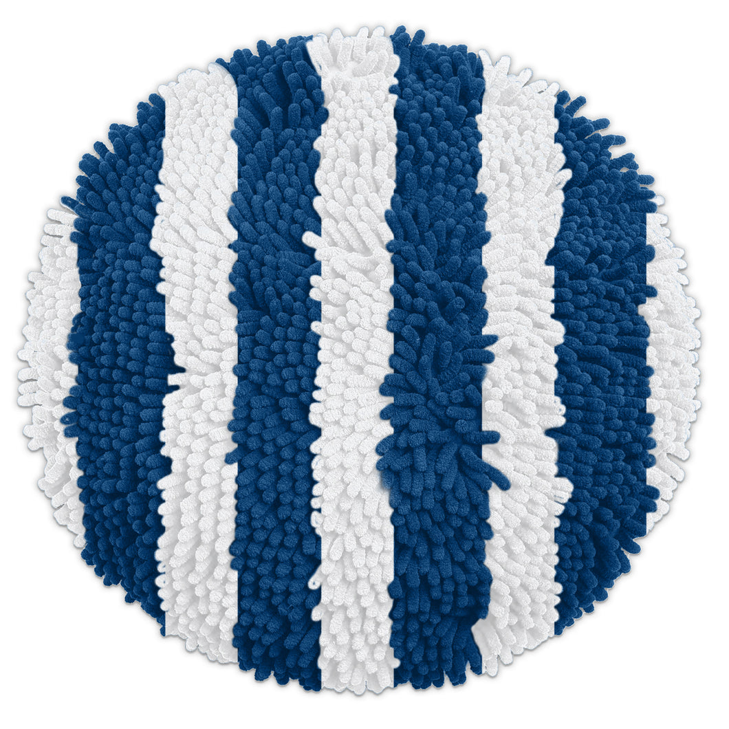 LuxUrux Toilet Lid Cover, Elongated, Striped Blue