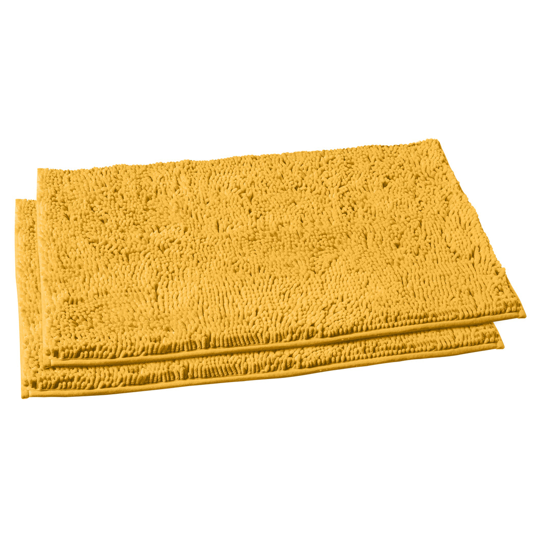 Microfiber Rectangular Mats, 20x30 Inch 2 Pack Set, Mustard
