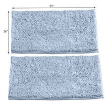 Load image into Gallery viewer, Microfiber Rectangular Rugs, 23x36 Inch 2 Pack Set, Light Blue

