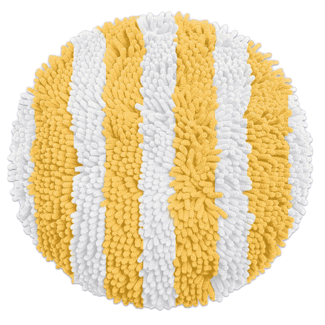 LuxUrux Toilet Lid Cover, Elongated, Striped Sunshine Yellow