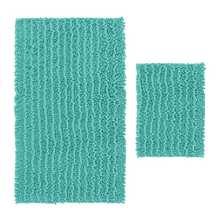 Load image into Gallery viewer, Rectangular 2 Piece Bath Rug Set, 15x23 + 27x47 inch, Turquoise

