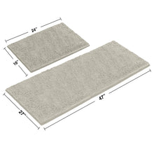 Load image into Gallery viewer, Chenille Microfiber 2-Piece Rectangular Mats Set, XL, Warm Grey
