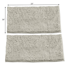 Load image into Gallery viewer, Microfiber Rectangular Rugs, 23x36 Inch 2 Pack Set, Warm Gray
