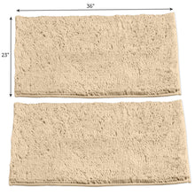 Load image into Gallery viewer, Microfiber Rectangular Rugs, 23x36 Inch 2 Pack Set, Cream
