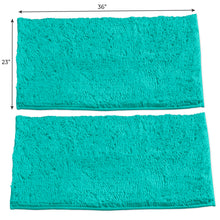 Load image into Gallery viewer, Microfiber Rectangular Rugs, 23x36 Inch 2 Pack Set, Turquoise
